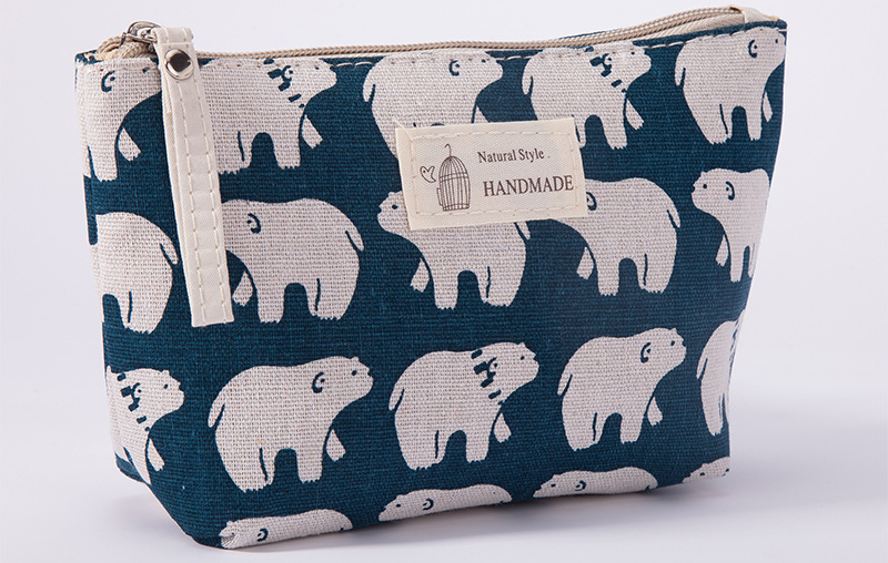Multifunctional Canvas Card Holder Key Case Mobile Phone Bag Wash Bag Fabric Zipper Coin Purse Cosmetic Storage Bag