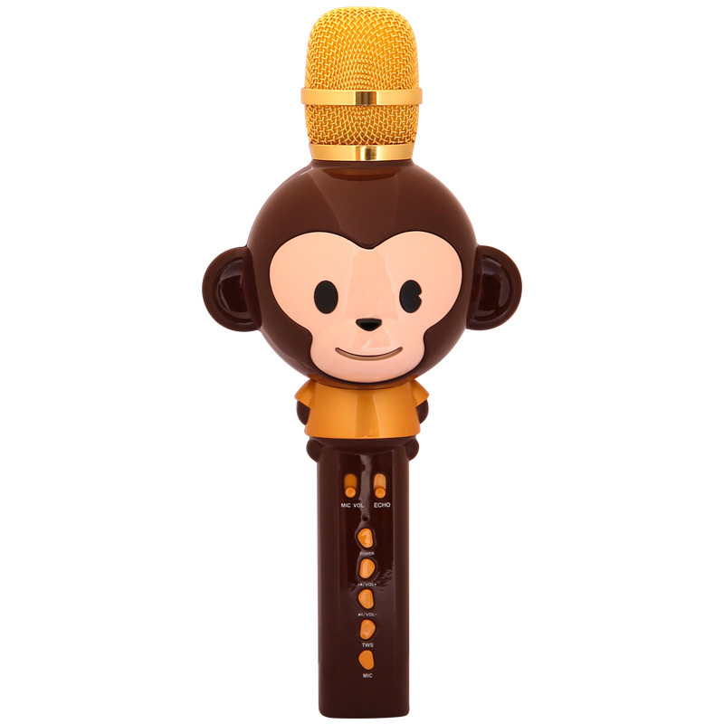 Children&#039;s microphone card OK singing toy cartoon monkey home phone wireless microphone