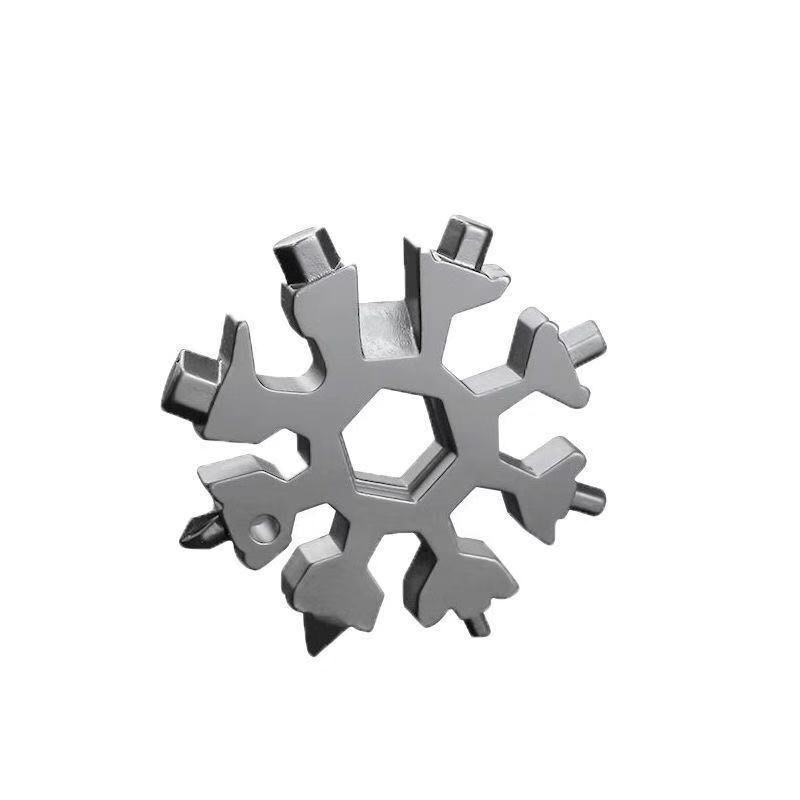 Multifunctional Tool Card Snowflake Multi-Purpose Stainless Steel Wrench Tool Combination Keychain Portable High Carbon Steel Screwdriver