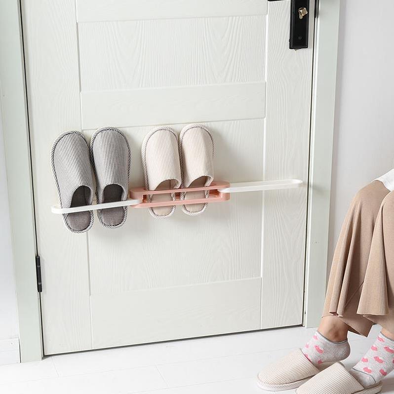 One change three folding slipper rack three in One folding bathroom slipper rack wall hang hole free toilet wall drain