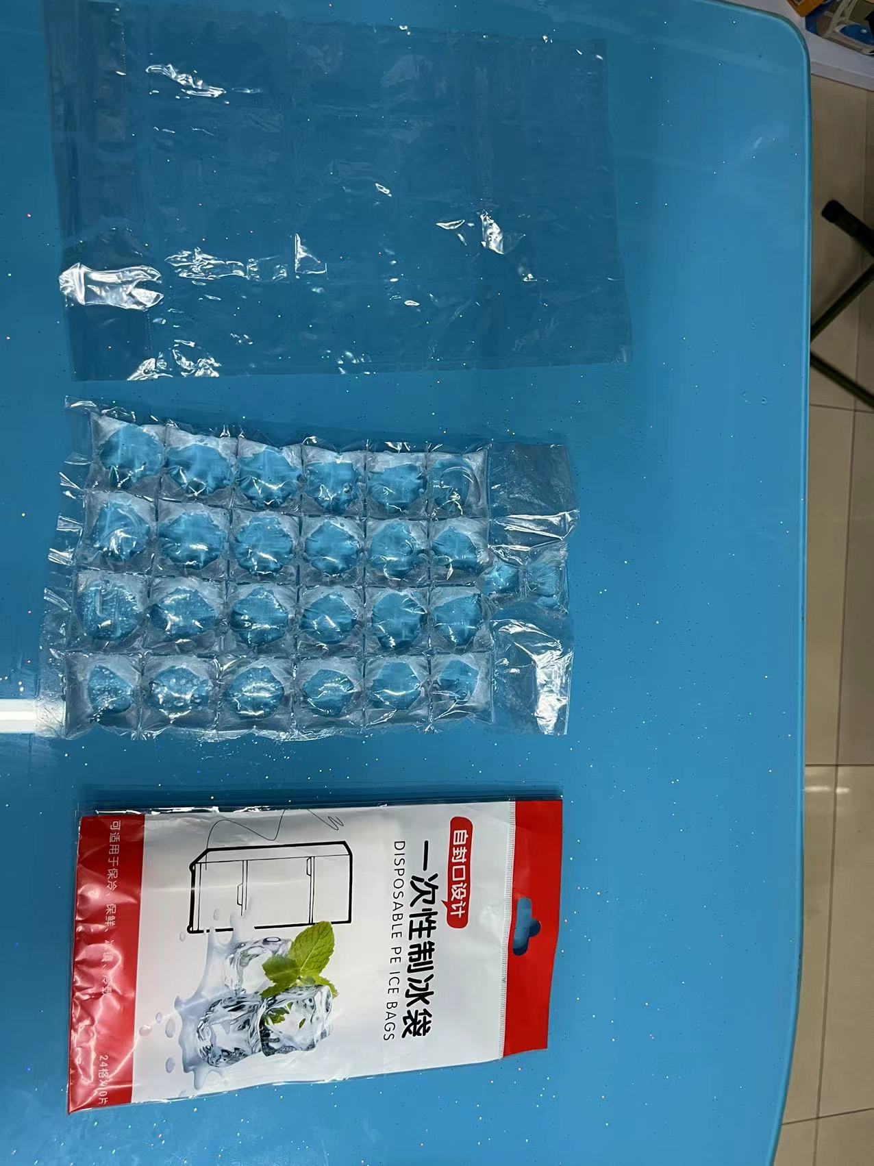Disposable Self-Sealing Ice Tray Bags Ice Cube Mold Household Passion Fruit Ice Tearable Ice Bag 10 Pieces