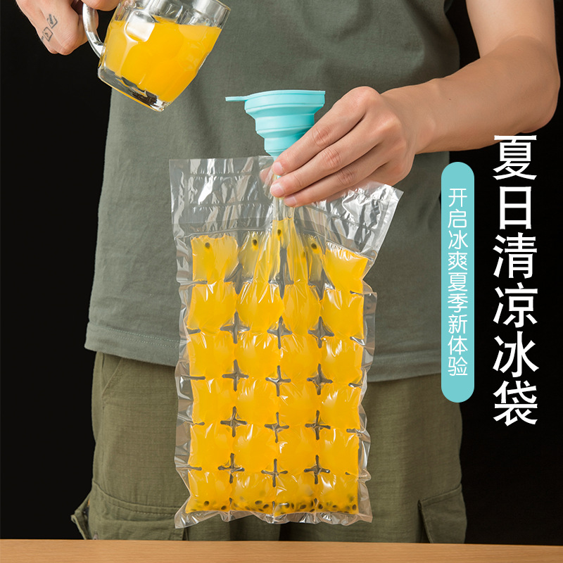 Disposable Self-Sealing Ice Tray Bags Ice Cube Mold Household Passion Fruit Ice Tearable Ice Bag 10 Pieces