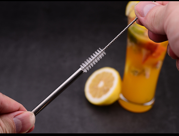 304 stainless steel straw non - the disposable straw set creative milk tea coffee beverage metal silica gel head straw