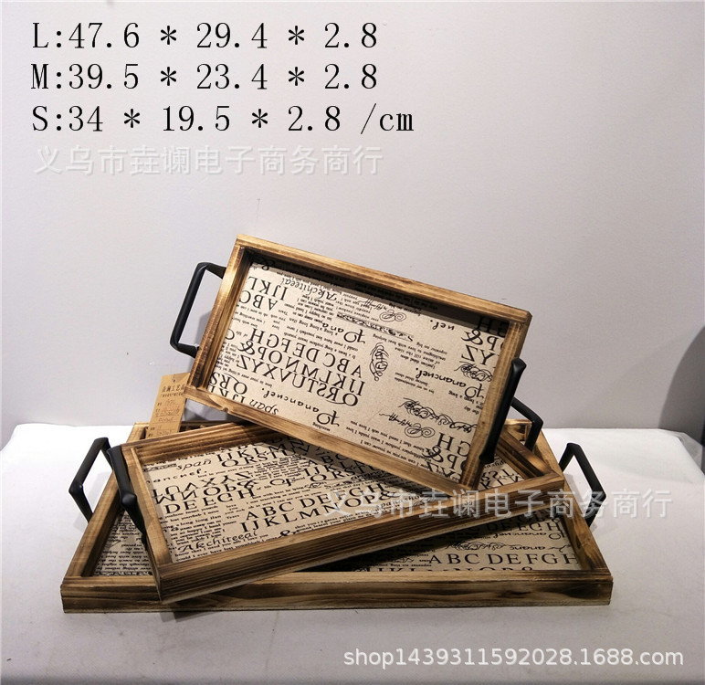 Tea Tray Wood Pallet Rectangular Bread Plate European Solid Wood Tray Tea Cup Tray Hotel Serving Food Dinner Plate Household