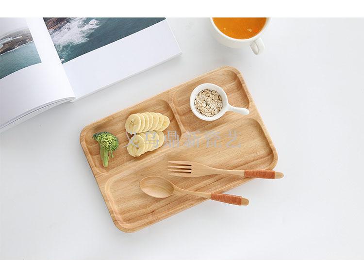 Creative Japanese wooden disc rubber wood separation plate household wooden tray bread plate dim sum plate Creative Japanese wooden disc rubber wood separation plate household wooden tray bread plate dim sum plate