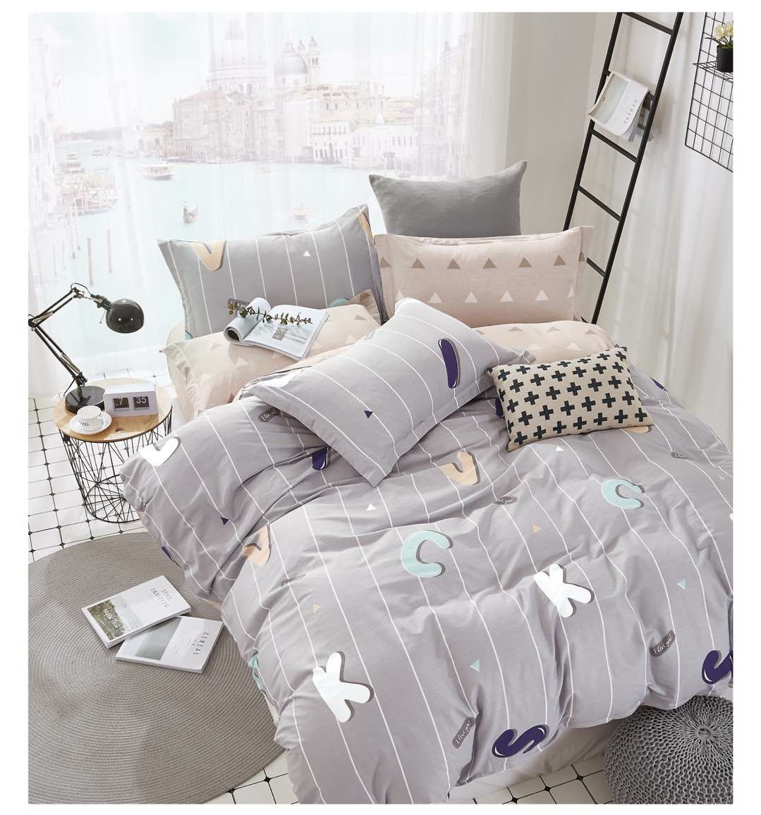 Four-Piece Bedding Set Pure Cotton Bed Sheet Duvet Cover Cotton Foreign Trade Gifts Customized