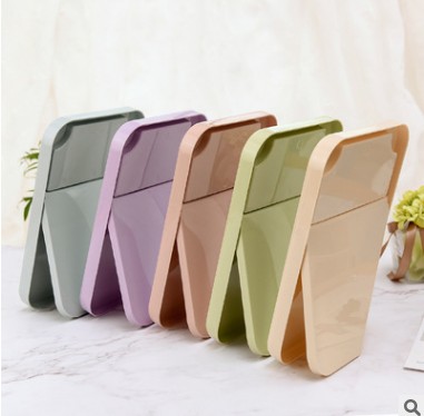High list make-up mirror desktop plastic colorful dressing mirror folding portable large square princess mirror