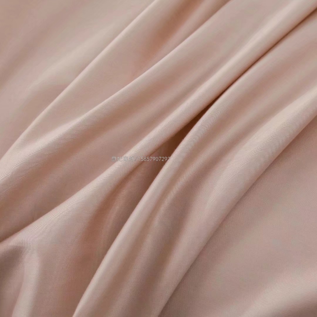 100 Egyptian Long-Staple Cotton Simple Solid Color Tribute Satin Light Luxury All Cotton Pure Cotton 1.8 Four-Piece Bedding Set