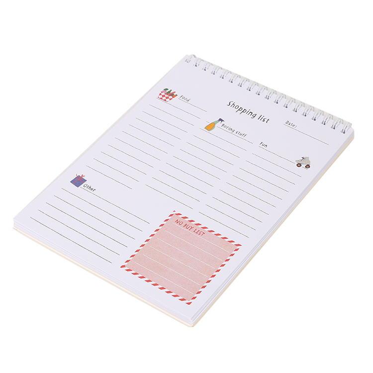 Hot selling list stationery items customized size cover spir