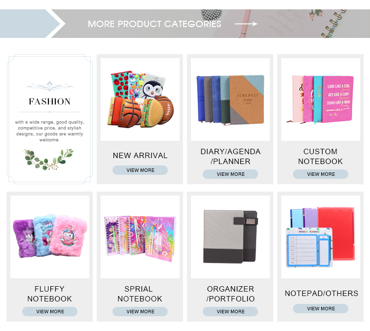Hot selling list stationery items customized size cover spir