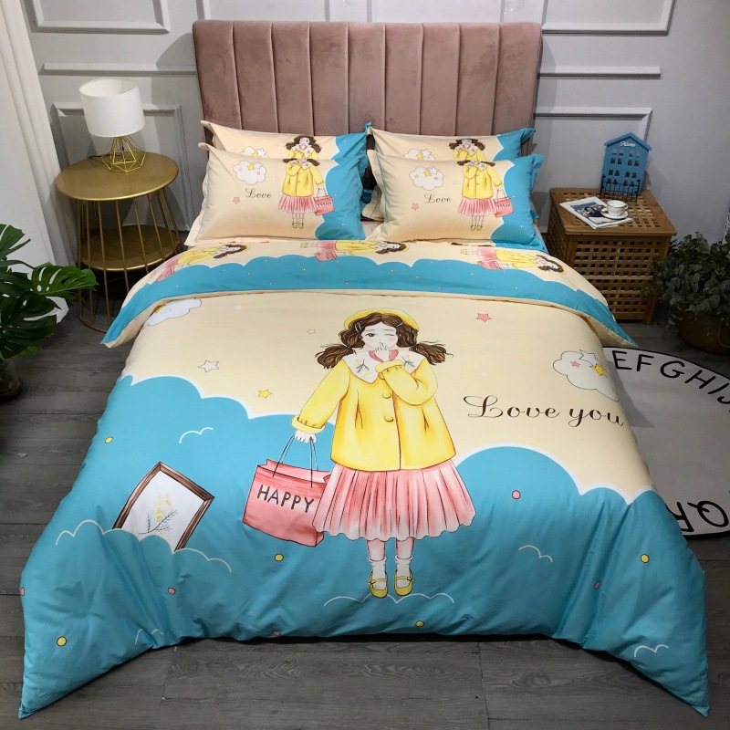 2021 New Cotton Large Version Printed Four-Piece Bedding Set 13372 Large Version Printing Bedding Four-Piece Set Wholesale