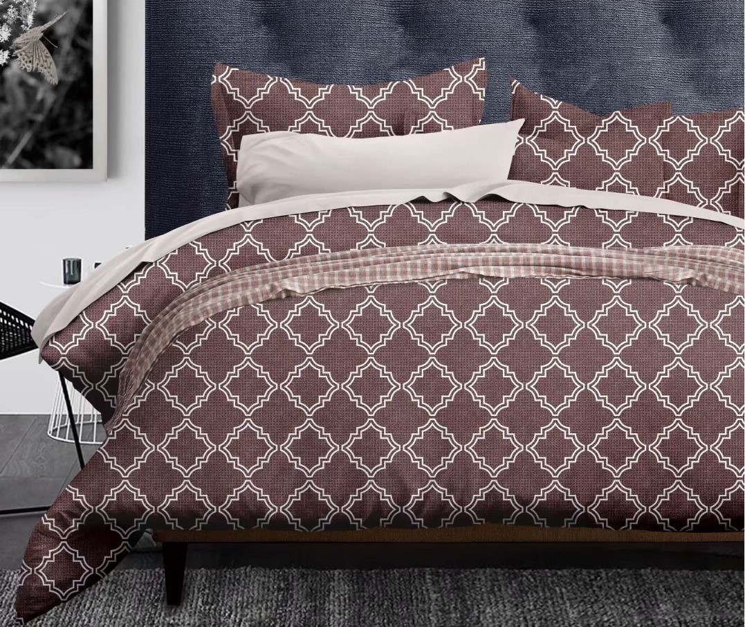Bedding set of simple and fashionable plaid geometry