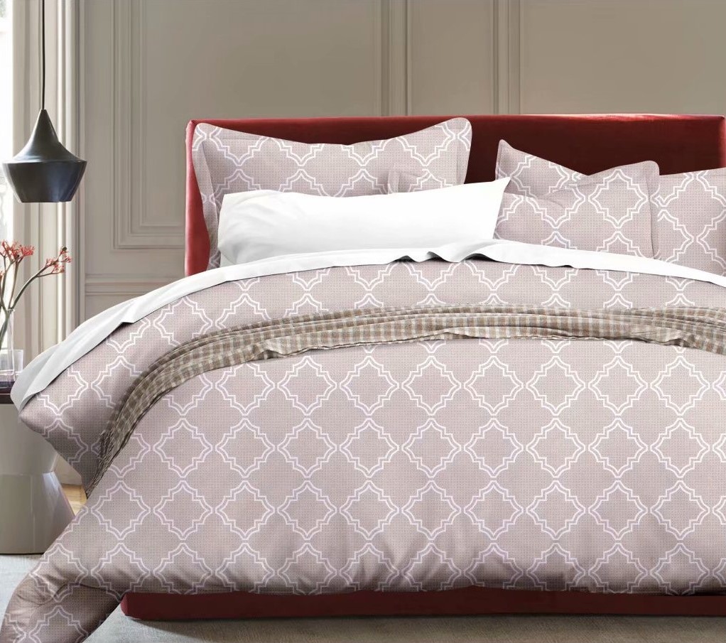 Bedding set of simple and fashionable plaid geometry