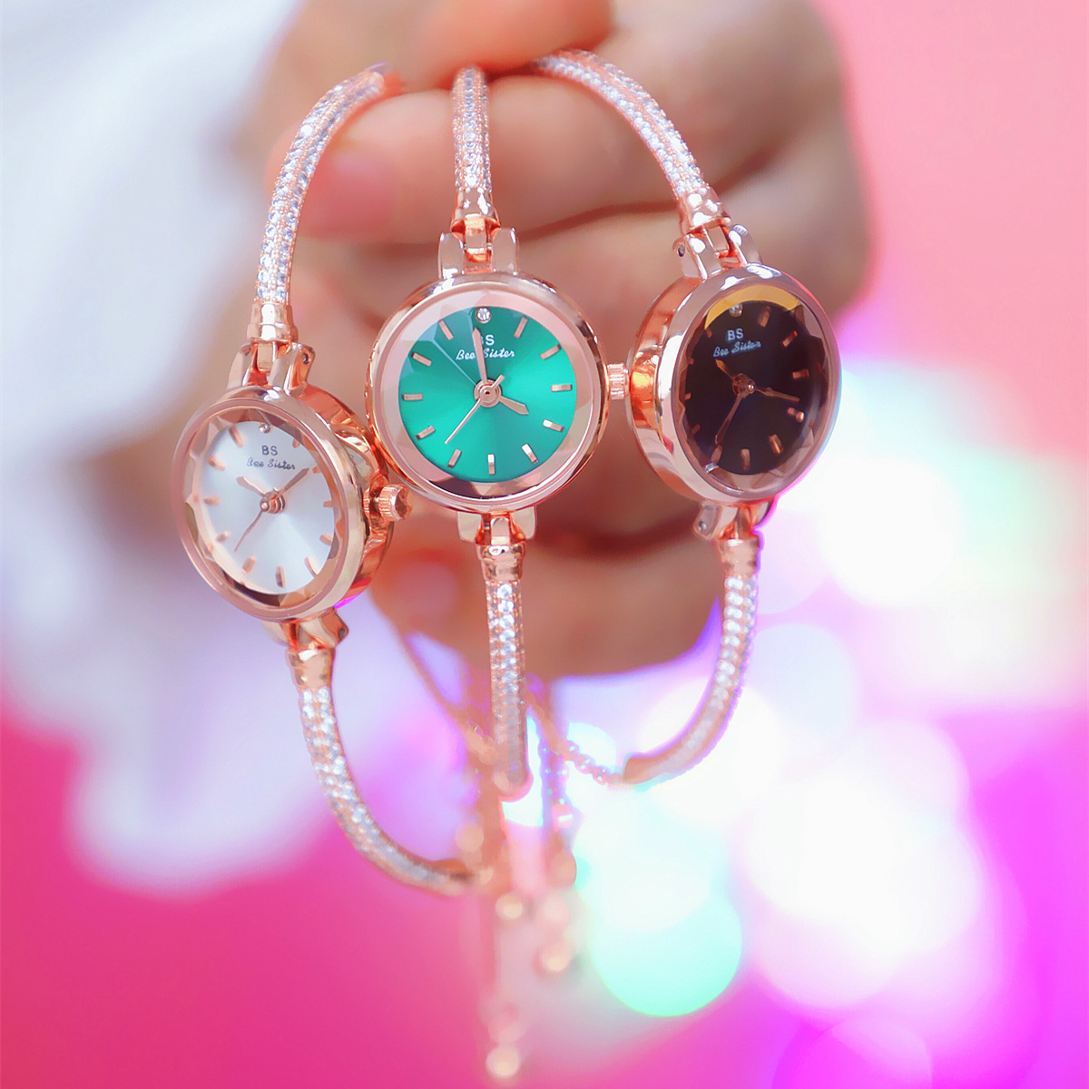 BS New Arrival Hot Sale Watch Factory Direct Sales Foreign Trade Linked List Customization Women&#039;s Watch Full of Diamonds One Piece Dropshipping Fa1676
