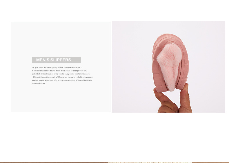 slipper family autumn winter couple web celebrity men and women cute plush indoor simple Korean version of warm non-slip