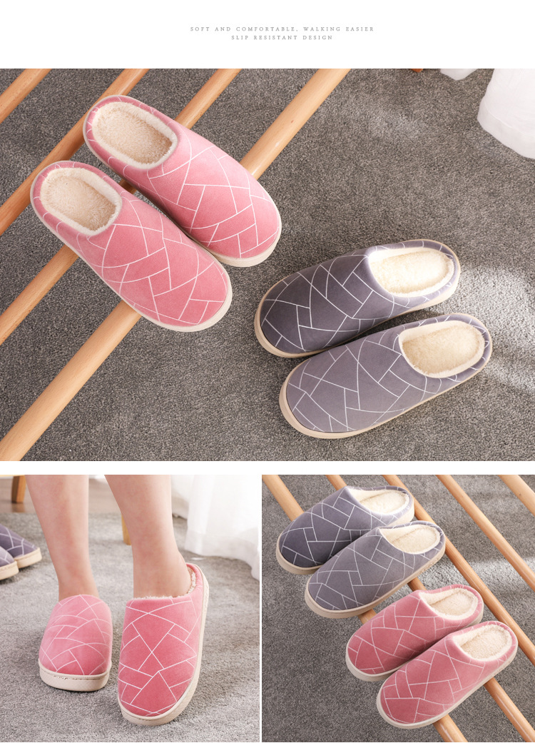 Autumn and Winter Korean Style Cotton Slippers Simple Hotel Women's Thick Bottom Home Indoor Couple Warm Home Woolen Slipper Men's Autumn and Winter Korean Style Cotton Slippers Simple Hotel Women's Thick Bottom Home Indoor Couple Warm Home Woolen Slipper Men's