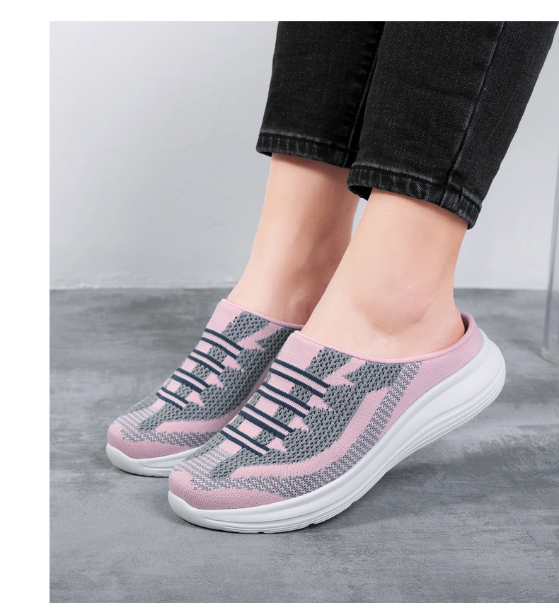 Semi Slipper Women's Shoes New Spring Summer Outerwear 41 Fly Woven Mesh Casual Shoes 42 Breathable Slip-on Lazybones' Shoes 36-43 Semi Slipper Women's Shoes New Spring Summer Outerwear 41 Fly Woven Mesh Casual Shoes 42 Breathable Slip-on Lazybones' Shoes 36-43