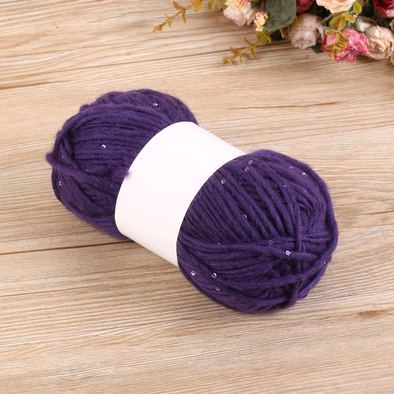 Manufacturer direct selling deep purple acrylic slipper cushion hat doll hand-knitting wool.
