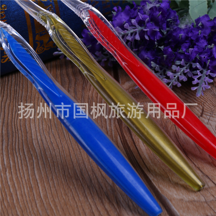 Star Hotel Standard Disposable Supplies Toothpaste Toothbrush Standard Two-in-One Large Two-Color Leaf Toothbrush Non-Slip