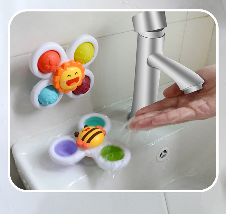 4711 Rotating Flower Sucker Rotary Table Toy Baby Fun Dining Table and Chair Children Bath Fingertip Gyro