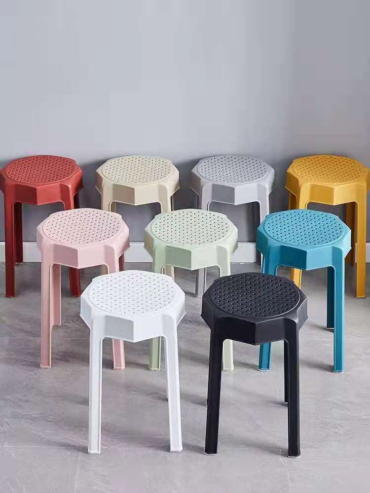 Plastic Stool Thickened Adult Nordic Dining Home Dining Stool Creative Stacked Restaurant Bench round Stool Chair Plastic Stool Thickened Adult Nordic Dining Home Dining Stool Creative Stacked Restaurant Bench round Stool Chair