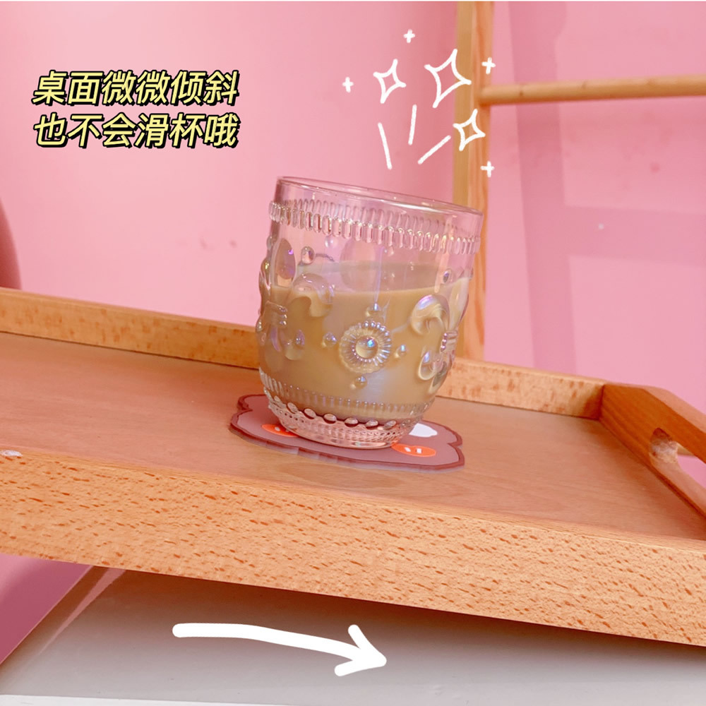 Cartoon Creative Insulation Household Silicone Coaster Cute Cha Cha Bear Non-Slip High Temperature Resistant Desktop Water Cup Mat Coasters Cute
