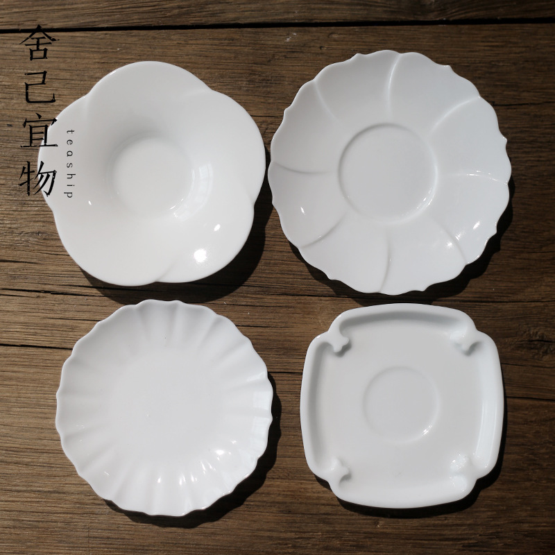 Handmade Ceramic Works Tea Tray Original Begonia Sunflower Square Tea Coaster Kung Fu Tea Ceremony Tea Set Cup Saucer