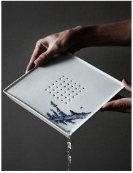 Handmade Ceramic Works Tea Tray Original Begonia Sunflower Square Tea Coaster Kung Fu Tea Ceremony Tea Set Cup Saucer