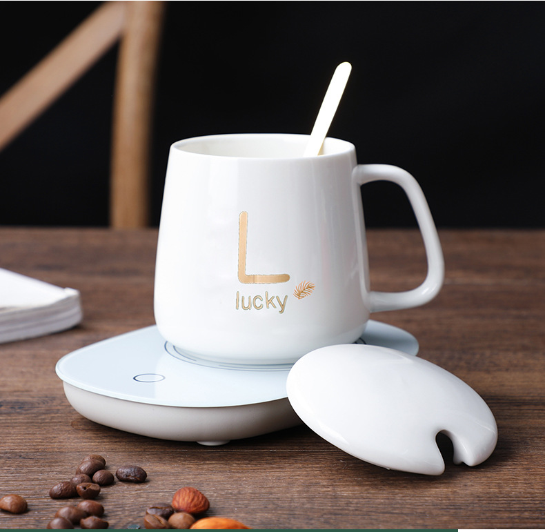 55 Degrees Thermal Cup Gift Set Warm Cup Water Cup Milk Insulation Ceramic Mug Heating Coaster Base 55 Degrees Thermal Cup Gift Set Warm Cup Water Cup Milk Insulation Ceramic Mug Heating Coaster Base