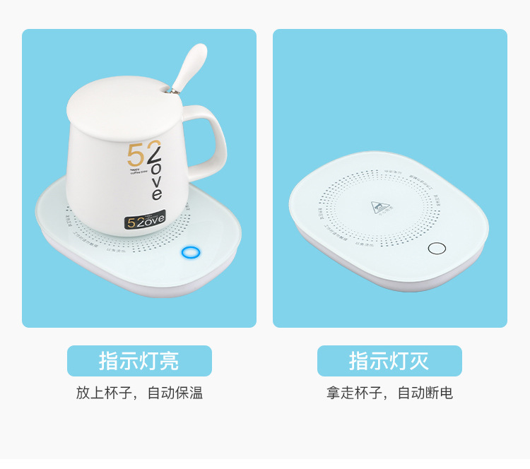 Cat-Shaped Thermal Cup Pad Insulated Coaster Cup Warming Holder 55 Degrees Thermal Cup Pad Constant Temperature Heating Coaster Warm Cup Warming Holder