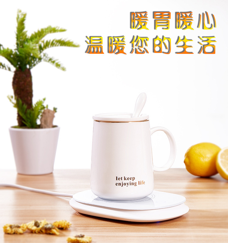 Internet Celebrity Thermal Cup 55 Degrees Heating Coaster Insulation Warm Cup Thermal Cup Pad Ceramic Heating Coaster