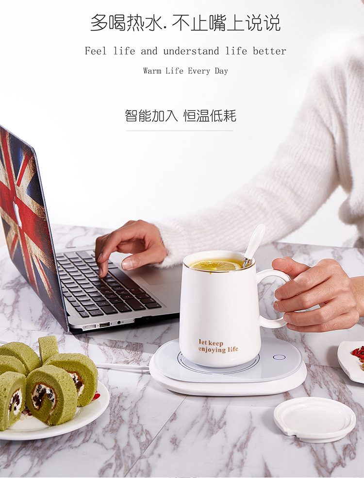 Internet Celebrity Thermal Cup 55 Degrees Heating Coaster Insulation Warm Cup Thermal Cup Pad Ceramic Heating Coaster