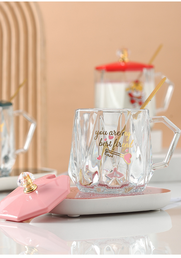 Small Yellow Duck Warm Cup Gift Box Glass 55 Degrees Constant Temperature Coaster Set TikTok Live Streaming on Kwai One Piece Dropshipping