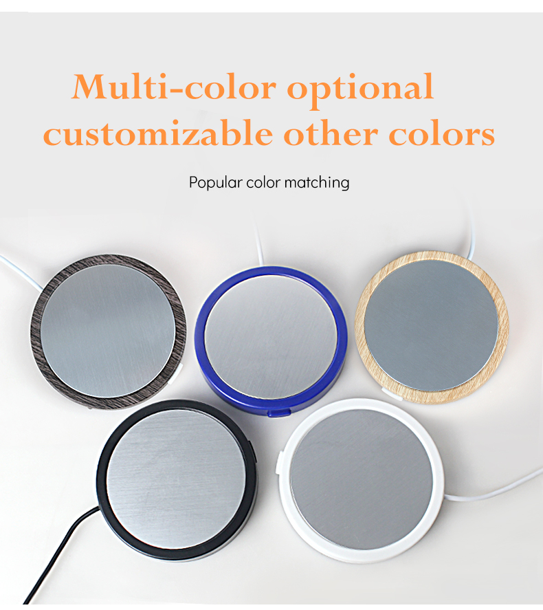 Thermal Cup Pad USB Heating Coaster Metal Base 90 Degree Coffee Milk Vacuum Dish Cup Warming Holder Gift