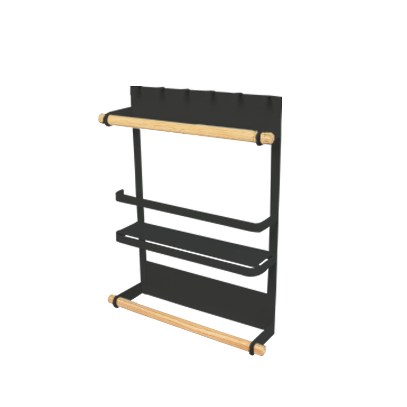 Japanese Iron Craft Refrigerator Storage Rack Magnetic Kitchen Storage Washing Machine Sidewall Hanger Plastic Wrap Tissue Storage Rack
