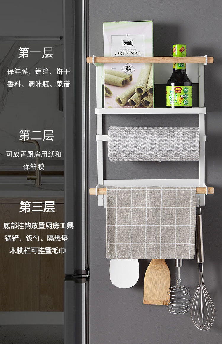 Japanese Iron Craft Refrigerator Storage Rack Magnetic Kitchen Storage Washing Machine Sidewall Hanger Plastic Wrap Tissue Storage Rack Japanese Iron Craft Refrigerator Storage Rack Magnetic Kitchen Storage Washing Machine Sidewall Hanger Plastic Wrap Tissue Storage Rack