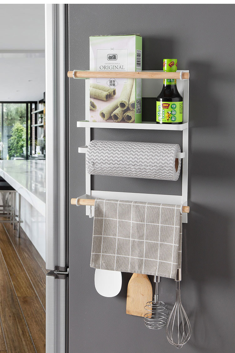 Japanese Iron Craft Refrigerator Storage Rack Magnetic Kitchen Storage Washing Machine Sidewall Hanger Plastic Wrap Tissue Storage Rack Japanese Iron Craft Refrigerator Storage Rack Magnetic Kitchen Storage Washing Machine Sidewall Hanger Plastic Wrap Tissue Storage Rack