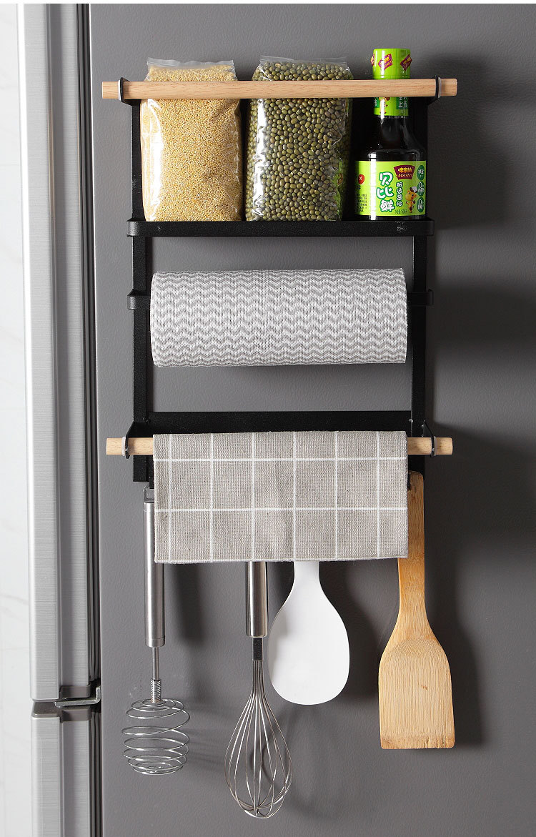 Japanese Iron Craft Refrigerator Storage Rack Magnetic Kitchen Storage Washing Machine Sidewall Hanger Plastic Wrap Tissue Storage Rack Japanese Iron Craft Refrigerator Storage Rack Magnetic Kitchen Storage Washing Machine Sidewall Hanger Plastic Wrap Tissue Storage Rack