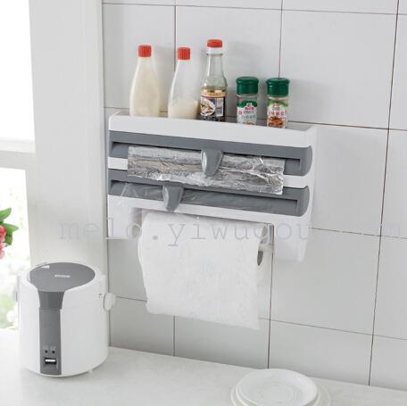 Multifunctional plastic wrap foil frame, towel rack
