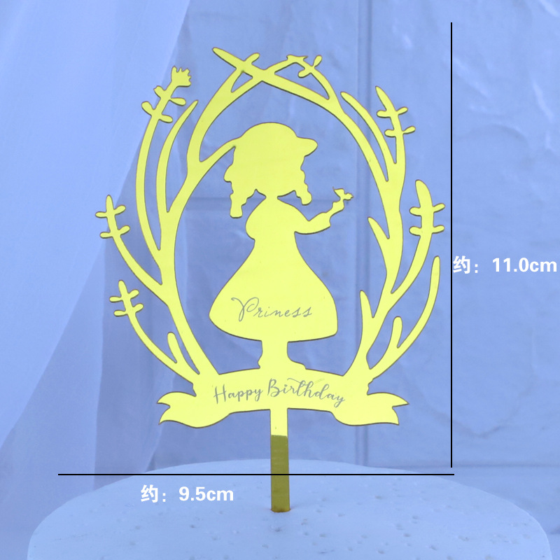 Original New Cake Decoration Card Acrylic Little Princess Beautiful Butterfly Inserts Dessert Table Scene Dress up Original New Cake Decoration Card Acrylic Little Princess Beautiful Butterfly Inserts Dessert Table Scene Dress up