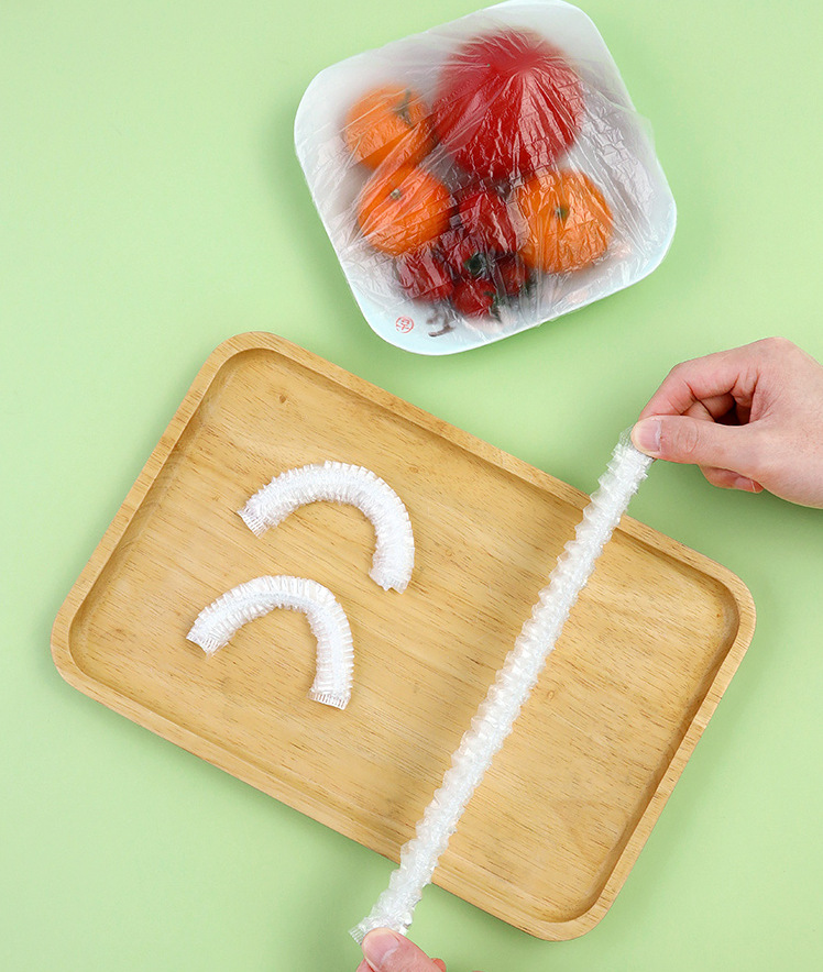 Household Kitchen 100 PCs Disposable Food Cover Disposable Bowl Cover Dust Cover Transparent Food Cover Plastic Wrap