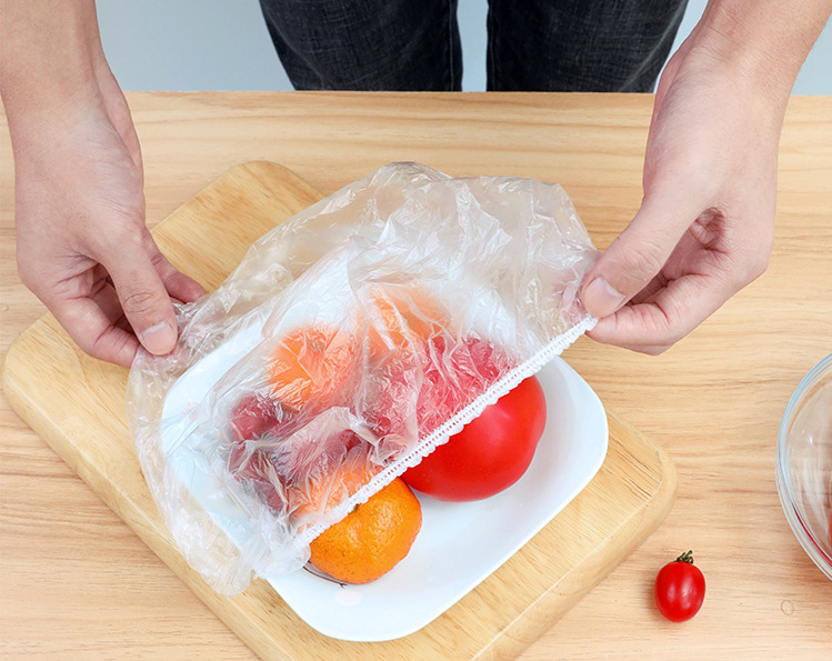 Household Kitchen 100 PCs Disposable Food Cover Disposable Bowl Cover Dust Cover Transparent Food Cover Plastic Wrap