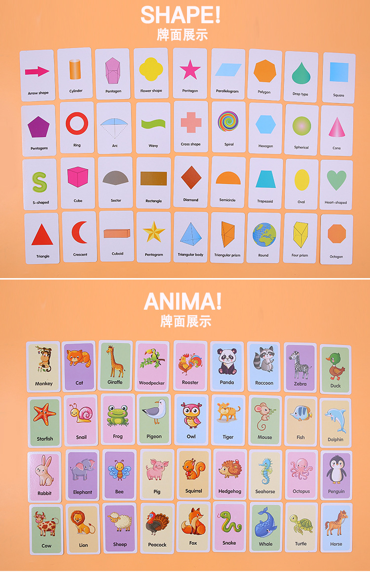 Children's English Enlightening Early Education Card Educational Toy Baby Reading Picture Literacy Study Table Game Card Cross-Border Supply Children's English Enlightening Early Education Card Educational Toy Baby Reading Picture Literacy Study Table Game Card Cross-Border Supply