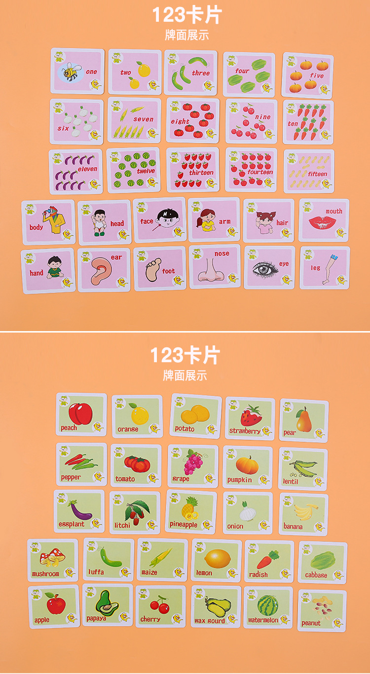 Children's English Enlightening Early Education Card Educational Toy Baby Reading Picture Literacy Study Table Game Card Cross-Border Supply Children's English Enlightening Early Education Card Educational Toy Baby Reading Picture Literacy Study Table Game Card Cross-Border Supply