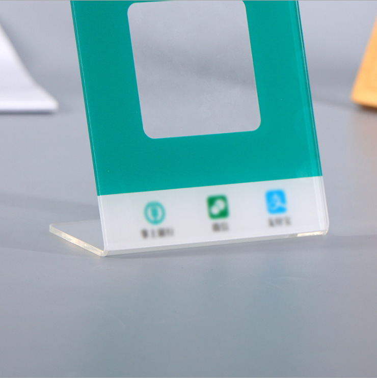 Acrylic L-Type Table Card Merchant QR Code Organic Glass Payment Signboard Desktop Collection Standee
