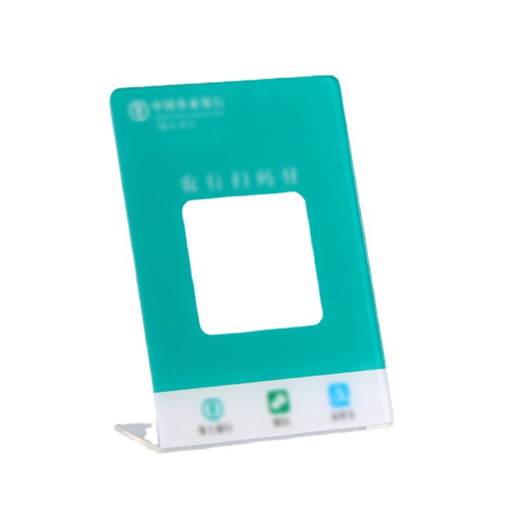 Acrylic L-Type Table Card Merchant QR Code Organic Glass Payment Signboard Desktop Collection Standee