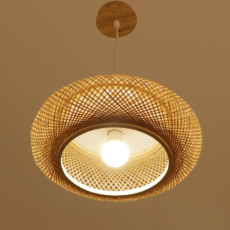 Nordic Single-Head Restaurant Chandelier Designer&#039;s Lamp Tea Room Guesthouse Decoration Card Holder Dining Table Lamp Bamboo Lamp