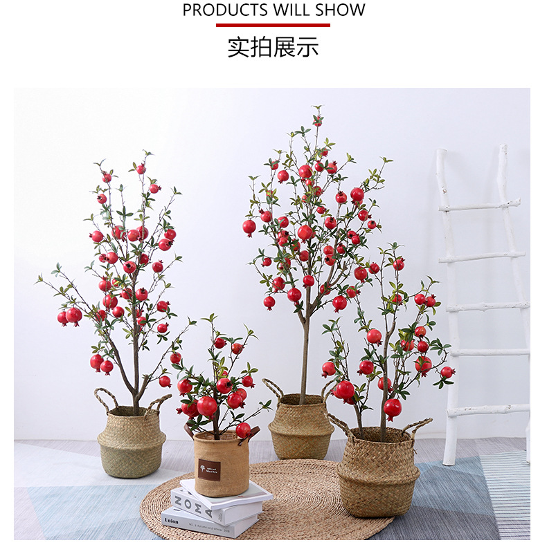 New Artificial Pomegranate Tree Potted Plant Simulation Fruit Artificial Flower Fruit Home Shooting Decoration Artificial Flower Artificial Green Plant New Artificial Pomegranate Tree Potted Plant Simulation Fruit Artificial Flower Fruit Home Shooting Decoration Artificial Flower Artificial Green Plant