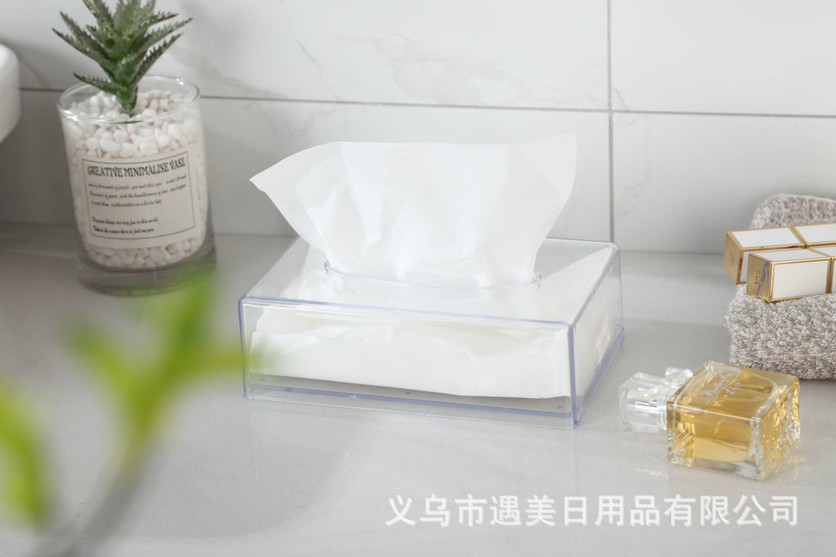 Transparent Acrylic Restaurant Paper Extraction Box Customized Creative Desktop Tissue Box Household Acrylic Tissue Box