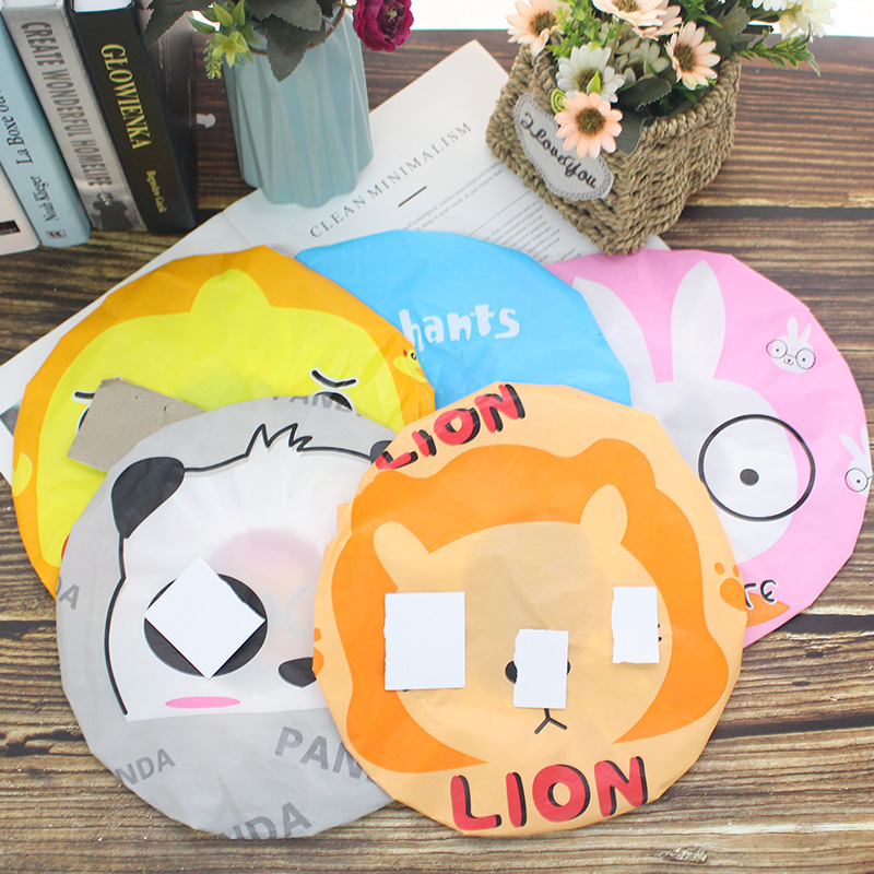 T Cute cartoon adult lady shower cap Japanese thickened waterproof shampoo shower cap lampblack cap